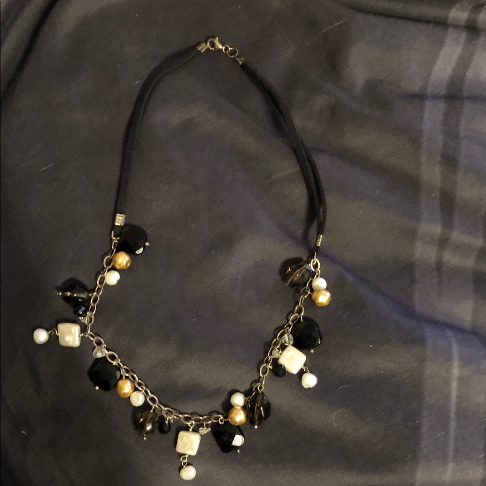 Elegant Black and Gold Beaded Necklace - Women Jewelry